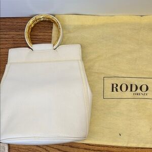 Vintage Rado  Leather Handbag with Gold Accents
